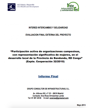 Evaluación final externa. Proyecto en la provincia de Bandundu, (República Democrática del Congo)