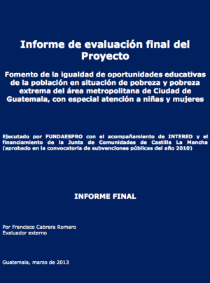 Evaluación final externa. Proyecto en ciudad de Guatemala