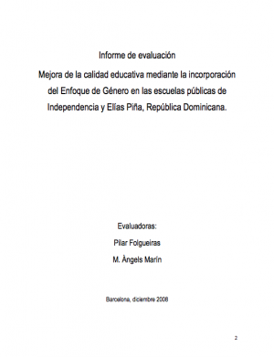Evaluación Final externa. Proyecto Proyecto en República Dominicana